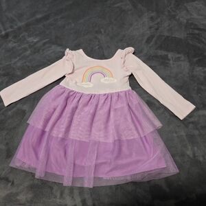 Cat & Jack Toddler Rainbow Long Sleeve Dress - 3T